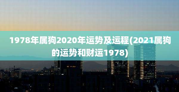 1978年属狗2020年运势及运程(2021属狗的运势和财运1978)