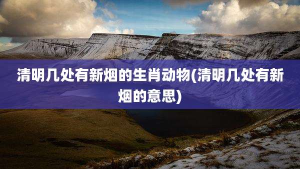 清明几处有新烟的生肖动物(清明几处有新烟的意思)