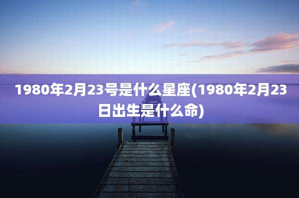 1980年2月23号是什么星座(1980年2月23日出生是什么命)