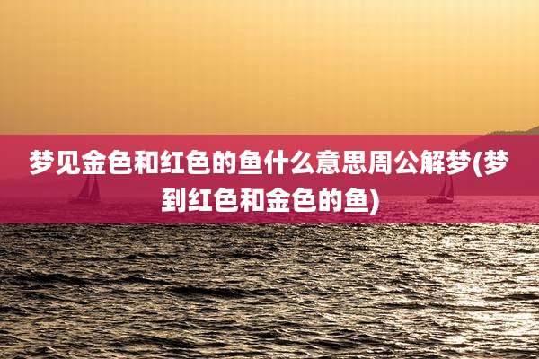 梦见金色和红色的鱼什么意思周公解梦(梦到红色和金色的鱼)