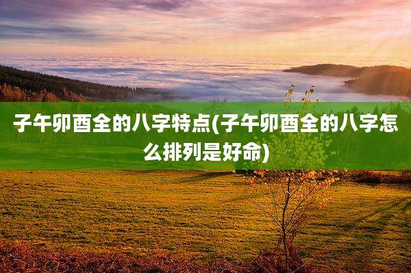 子午卯酉全的八字特点(子午卯酉全的八字怎么排列是好命)