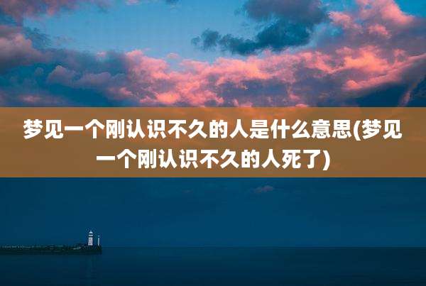 梦见一个刚认识不久的人是什么意思(梦见一个刚认识不久的人死了)