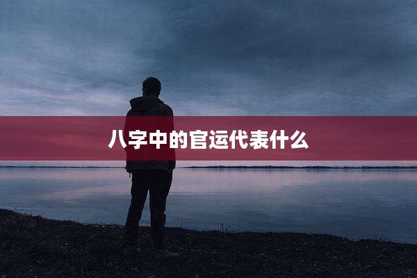八字中的官运代表什么