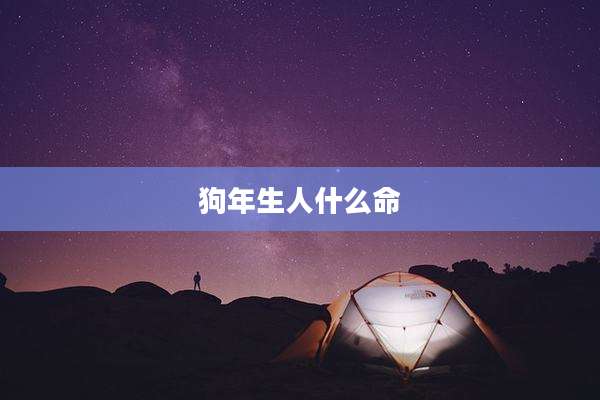 狗年生人什么命