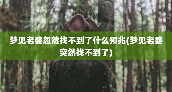 梦见老婆忽然找不到了什么预兆(梦见老婆突然找不到了)