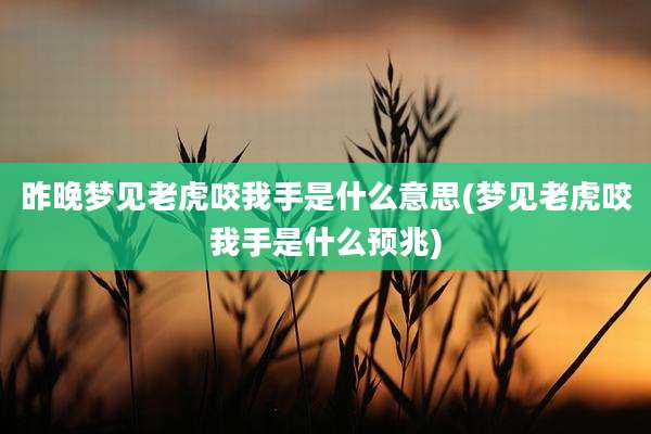 昨晚梦见老虎咬我手是什么意思(梦见老虎咬我手是什么预兆)