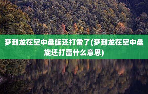 梦到龙在空中盘旋还打雷了(梦到龙在空中盘旋还打雷什么意思)