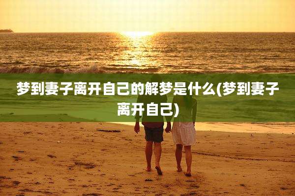 梦到妻子离开自己的解梦是什么(梦到妻子离开自己)