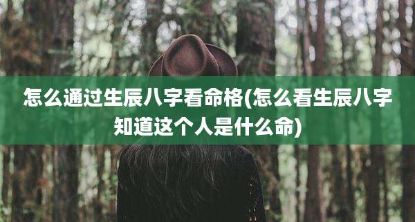 怎么通过生辰八字看命格(怎么看生辰八字知道这个人是什么命)