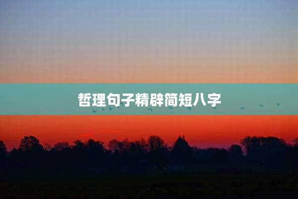 哲理句子精辟简短八字