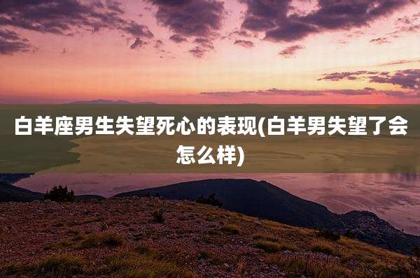 白羊座男生失望死心的表现(白羊男失望了会怎么样)