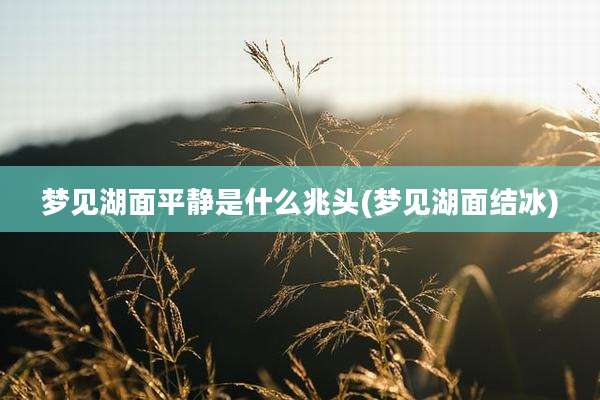 梦见湖面平静是什么兆头(梦见湖面结冰)