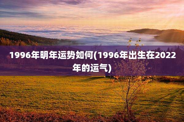 1996年明年运势如何(1996年出生在2022年的运气)