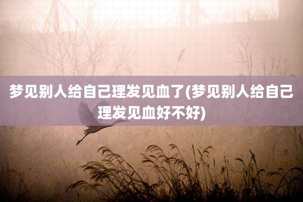 梦见别人给自己理发见血了(梦见别人给自己理发见血好不好)