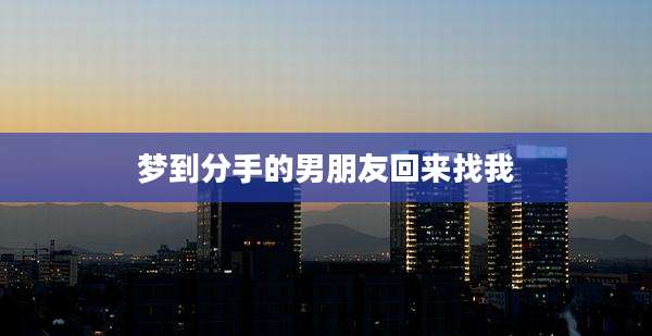 梦到分手的男朋友回来找我