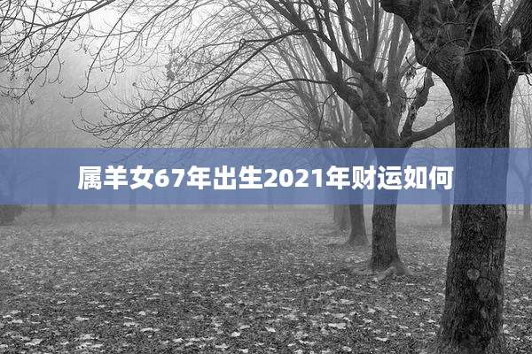 属羊女67年出生2021年财运如何
