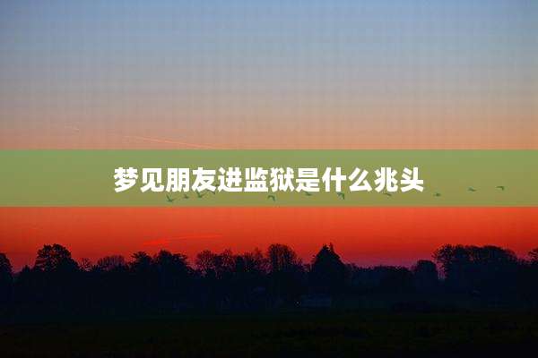 梦见朋友进监狱是什么兆头