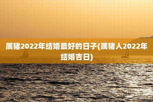 属猪2022年结婚最好的日子(属猪人2022年结婚吉日)