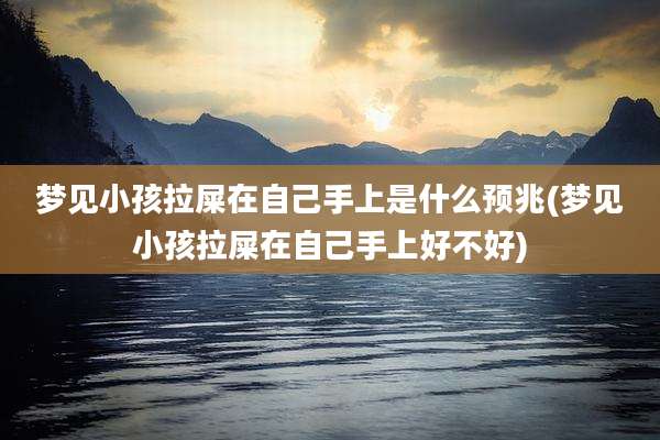 梦见小孩拉屎在自己手上是什么预兆(梦见小孩拉屎在自己手上好不好)