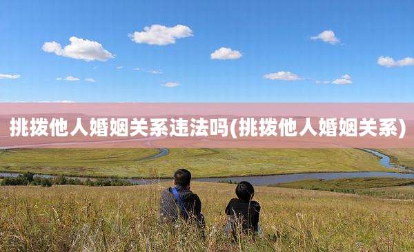 挑拨他人婚姻关系违法吗(挑拨他人婚姻关系)