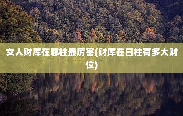 女人财库在哪柱最厉害(财库在日柱有多大财位)