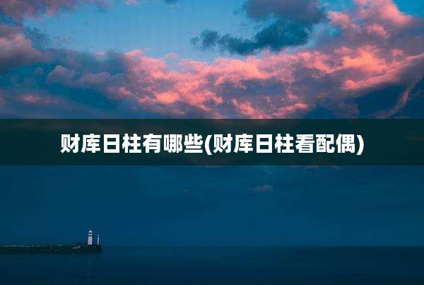 财库日柱有哪些(财库日柱看配偶)