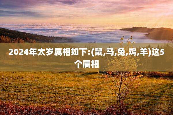 2024年太岁属相如下:(鼠,马,兔,鸡,羊)这5个属相