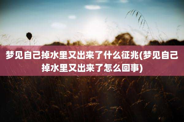梦见自己掉水里又出来了什么征兆(梦见自己掉水里又出来了怎么回事)
