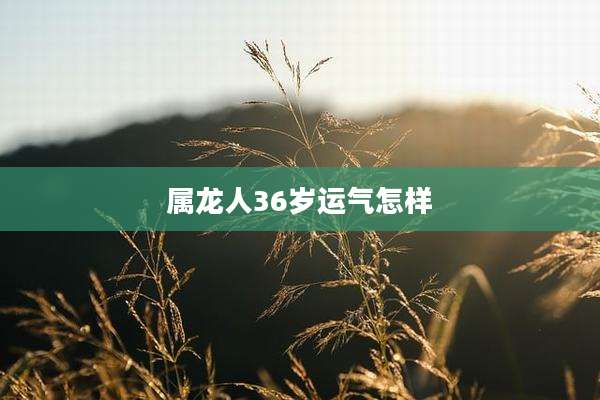 属龙人36岁运气怎样