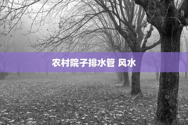 农村院子排水管 风水
