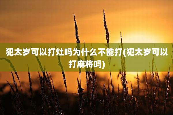 犯太岁可以打灶吗为什么不能打(犯太岁可以打麻将吗)