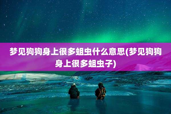 梦见狗狗身上很多蛆虫什么意思(梦见狗狗身上很多蛆虫子)
