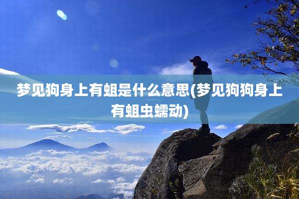 梦见狗身上有蛆是什么意思(梦见狗狗身上有蛆虫蠕动)