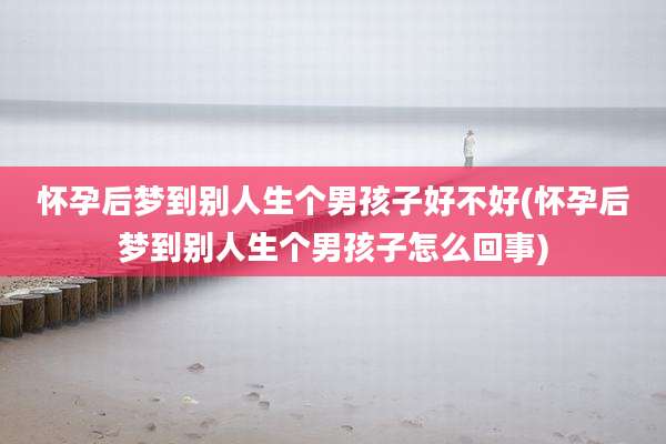 怀孕后梦到别人生个男孩子好不好(怀孕后梦到别人生个男孩子怎么回事)