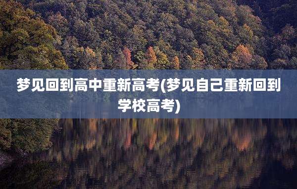 梦见回到高中重新高考(梦见自己重新回到学校高考)
