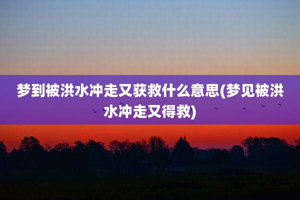 梦到被洪水冲走又获救什么意思(梦见被洪水冲走又得救)