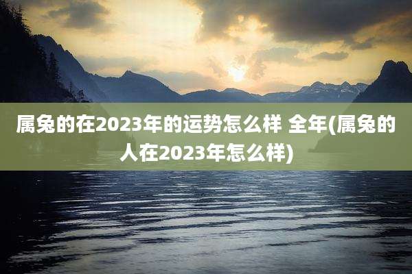 属兔的在2023年的运势怎么样 全年(属兔的人在2023年怎么样)