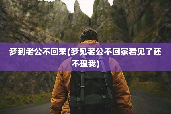 梦到老公不回来(梦见老公不回家看见了还不理我)