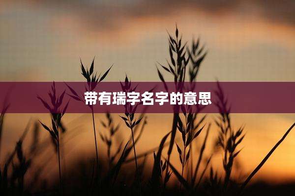 带有瑞字名字的意思