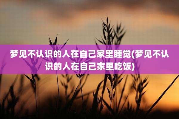 梦见不认识的人在自己家里睡觉(梦见不认识的人在自己家里吃饭)