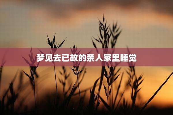 梦见去已故的亲人家里睡觉