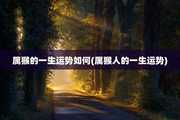 属猴的一生运势如何(属猴人的一生运势)