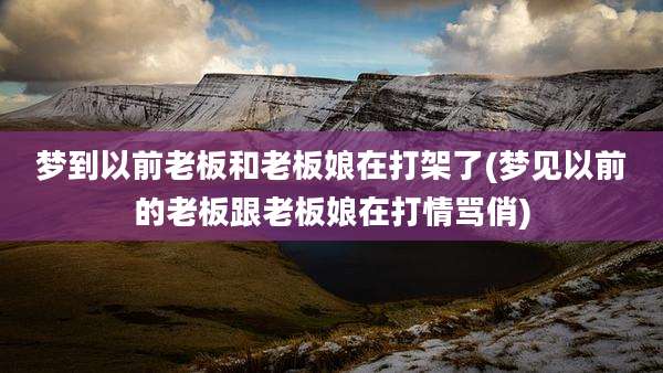 梦到以前老板和老板娘在打架了(梦见以前的老板跟老板娘在打情骂俏)
