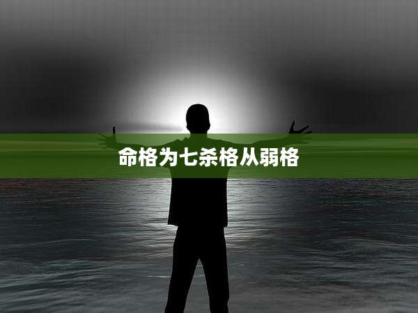 命格为七杀格从弱格