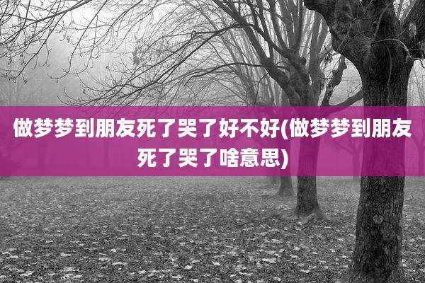做梦梦到朋友死了哭了好不好(做梦梦到朋友死了哭了啥意思)