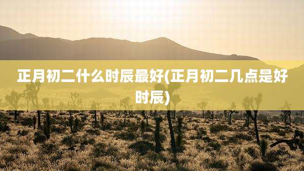 正月初二什么时辰最好(正月初二几点是好时辰)