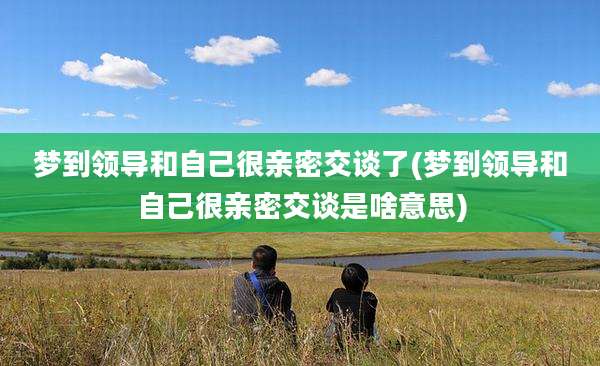 梦到领导和自己很亲密交谈了(梦到领导和自己很亲密交谈是啥意思)