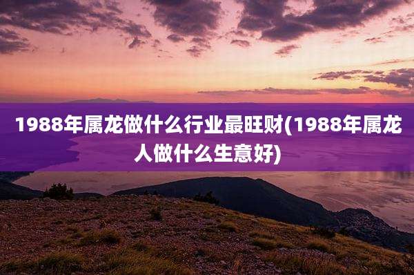 1988年属龙做什么行业最旺财(1988年属龙人做什么生意好)