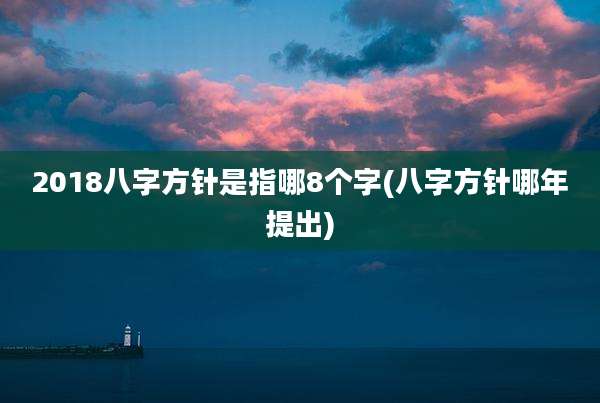 2018八字方针是指哪8个字(八字方针哪年提出)