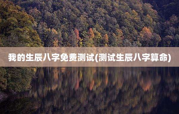 我的生辰八字免费测试(测试生辰八字算命)